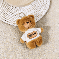 Charme de sac en peluche ours en peluche doux et moelleux, porte-clés en peluche, mini jouet en peluche, porte-clés, pendentif pour sac à dos, sac à main, cadeau pour femme