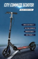 Trottinette pliable de haute qualité pour adultes et adolescents, hauteur réglable, 2 grandes roues, durable, trottinette de ville pour enfants