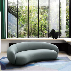 Sofá curvado Boucle suave de espuma de alta densidad de diseño moderno, muebles de sala de estar, sofá para el hogar - Product Image 2