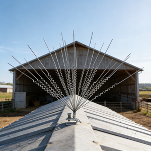 Disponible: Púas antipájaros de acero galvanizado con resorte y base en U, de fácil instalación para graneros, establos y granjas. - Product Image 6