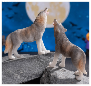Figura de Lobo de Resina Realista Miniatura Blanca al por Mayor, Escultura Pintada a Mano de Hada, Adornos de Jardín, Animal del Bosque para Niños - Product Image 4