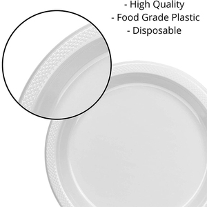 Modern BPA-Free PS <b>Plastic</b> Pink Reusable <b>Dinner</b> <b>Plates</b> Dishware for Parties Wedding Birthday - Product Image 5