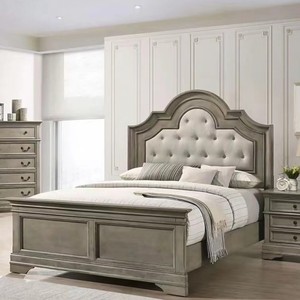 Cama Doble de Roble Macizo Estilo Americano Rústico, Cama Francesa Antigua Retro de Alta Gama para <span class=keywords><strong>Hotel</strong></span> - Product Image 1