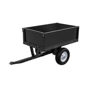 Xe kéo đổ thùng thép hạng nặng <span class=keywords><strong>10</strong></span> feet khối màu đen, xe kéo đa năng dùng cho máy cắt cỏ, làm việc sân vườn - Product Image 1