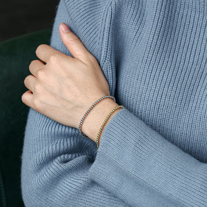 Pulsera de Eslabones Cubanos para Mujer, Cadena de Latón Chapada en Oro de 18K, Joyería Minimalista Brillante, Accesorio de Moda - Product Image 2