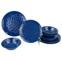 Assiettes vierges en plastique avec logo personnalisé, ensemble de plaques en mélamine, blanc, rouge, bleu, vert, fournitures, 4 couleurs