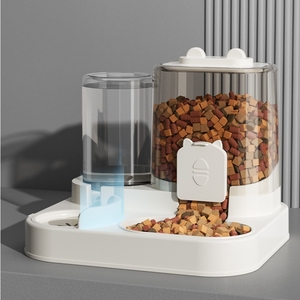 Alimentador automático de gatos, comederos de alimentación grandes de plástico, <span class=keywords><strong>dispensador</strong></span> de agua de 0,8 L, alimentador de alimentos de 1,8 l - Product Image 2