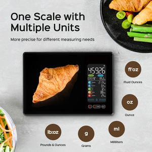 Balance de cuisine numérique intelligente avec <span class=keywords><strong>annonce</strong></span> vocale IA, précision 1g, alimentation USB, fonction tare automatique, en plastique ABS, certifiée ROHS - Product Image 3