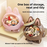 Organisateur de bureau pour accessoires capillaires, boîtes de rangement colorées en forme de petits monstres, bacs de rangement créatifs en plastique pour bijoux