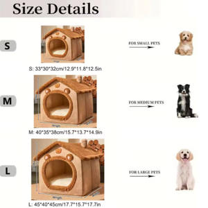 Casa para Gatos y Perros, Cálida y Acogedora para Invierno, Desmontable y Lavable, Cueva para Mascotas, Suave y Cómoda, Refugio para Perros, Sueño Profundo - Product Image 2