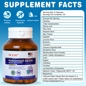 Fournisseur en gros de capsules détox de la marque WXW, brûleur de graisse, étiquette privée, gestion du poids, capsule minceur - Product Image 6