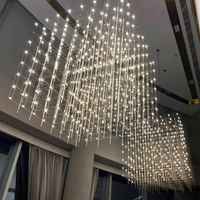 Décoration résidentielle personnalisée de style contemporain Hall d'hôtel Luminaire de lustre de plafond en acier inoxydable à LED