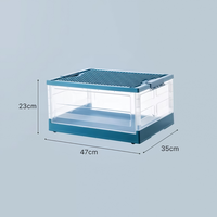 Grande boîte de rangement en plastique pliable avec roulettes pour vêtements
