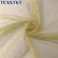 Tissu en maille jacquard 100% polyester avec des points de différentes tailles pour robe, moustiquaire