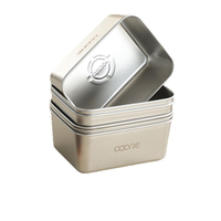 Boîte à lunch réutilisable en acier inoxydable 304, hermétique, compatible micro-ondes, portable, empilable, avec graduations quantitatives pour la perte de poids