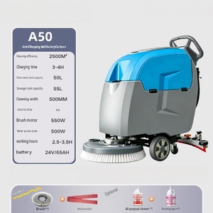 <b>Walk</b> Behind Floor Sweeper Scrubber <b>Machine</b> 24V Battery Powered Compact for Retail Store Shopping Mall Cleaning - Product Image 5
