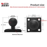 Fourniture du fabricant 30*30 Support de tête sphérique en métal N-Star Base fixe Carré 4 trous Véhicule d'ingénierie Tablet PC Stands