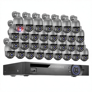 32通道智能4K半球型闭路电视系统8MP Wifi Ptz摄像机红蓝光报警器，适用于室内室外安全，提供云数据 - Product Image 1