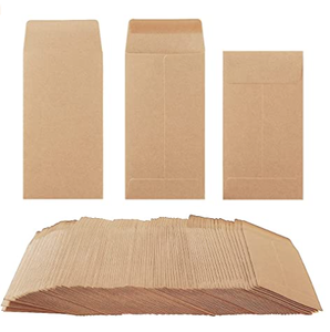 ซองใส่เงินคราฟท์ขนาด 3.5*6.5 นิ้ว จำนวน 100 ชิ้น สำหรับใส่เงินสดหรือชิ้นส่วนขนาดเล็ก มีแถบกาวปิดผนึก - Product Image 5