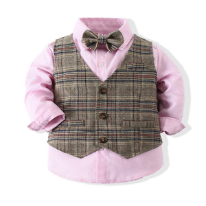 Vêtements d'hiver pour nouveau-nés, costume formel en coton pour enfants, ensembles de pantalons pour bébés garçons, vente en gros - Product Image 3