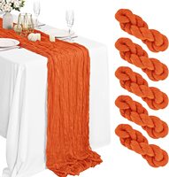 Chemin de Table Boho Gaze Semi-Transparent 89 x 305 cm pour Décoration de Mariage