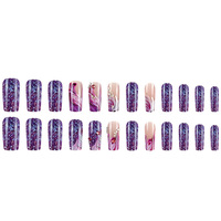 Ventes en gros de faux ongles à coller de haute qualité, forme cercueil moyenne, cœur, perle, french tip, manucure, acrylique, avec colle