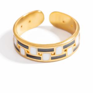 Fashion <b>Rings</b> For Women Gold Color Stainless Steel Open Design Heart Pattern Party Jewelry Irregular Style Yiwu Origin - Product Image 5