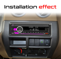 Autoradio stéréo BQCC 12V simple DIN avec double USB, lumières colorées, contrôle via application mobile, commande vocale intelligente, lecteur multimédia MP3