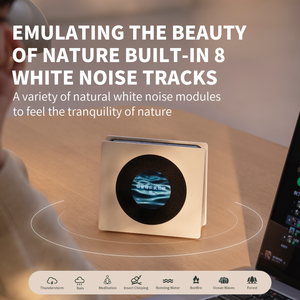 New Design Lyrics Sync Tragbarer Musik lautsprecher 2000mAh White Noise Sleep Aid Music Player mit dynamischer Szene und Digitaluhr - Product Image 2