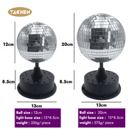 YACHEN Boule disco rotative portable en verre avec lumière LED, durable, 12/20 cm, pour anniversaires, mariages, fêtes du Nouvel An, discothèques