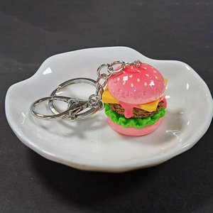 Porte-clés en résine colorée 3D en forme de hamburgers, best-sellers, pour téléphones portables et sacs - Product Image 6