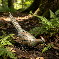 Sculpture de faisan vintage pour jardin, décoration extérieure en métal pour pelouse