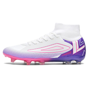 Zapatillas de Fútbol Turquesa de Caña Alta con Detalles Morados, Tacos AG, para Hombre, Parte Superior de Malla Transpirable, Material Sintético, Verano - Product Image 4