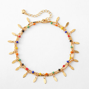 Bohemian Style 18K Gold Plated Copper Anklet Plant Shape Multi Layer Vintage <b>Beach</b> Vacation Jewelry - Product Image 5