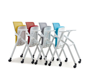 Chaise d'étude individuelle pliable et empilable en maille moderne avec roulettes pour la maison, le bureau et l'école - Vente en gros - Product Image 6