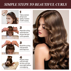 Nuevos Rulos de Satén de Seda Suave sin Calor con Gorros para el Cabello y Diadema, Color Personalizado para Uso Doméstico - Product Image 5