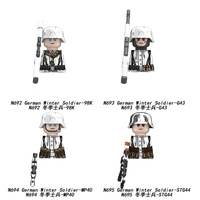 Figurines Militaires de la Seconde Guerre Mondiale - Série Soldat d'Hiver Allemand - 4 Styles - 98K G43 MP40 STG44 - Ensemble de Jouets DIY - Vente en Gros N692-N695