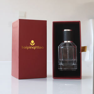 Botella de Perfume Cuadrada de 30ml 50ml 100ml, Diseño Único de Lujo, Botellas de Perfume Vacías Transparentes Reciclables con Tapa de Cuero - Product Image 2