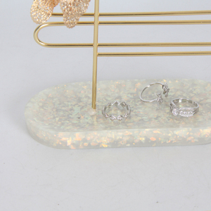 Cây Treo Bông Tai Vòng Cổ Rock Vàng Kim Loại Trang Sức Hiển Thị Đứng Với PP Nhựa Khay - Product Image 4