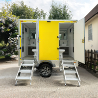 Toilette publique mobile de camping en plein air à 2 stations de remorque de toilettes de luxe portables pour salles de douche de salle de bain