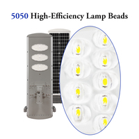 Lampe solaire LED intégrée pour éclairage public, étanche, à montage sur poteau, avec panneau de nettoyage automatique, 40W 60W 80W 100W