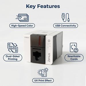 Imprimante de cartes d'identité PVC Evolis Zenius 2 recto simple, économique et facile à utiliser, à prix compétitif - Product Image 3