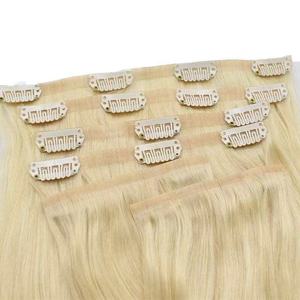 100% 人のレミークリップインヘアエクステンション二重描画最高品質シームレスPUスキンクリップイン生髪中国髪 - Product Image 5