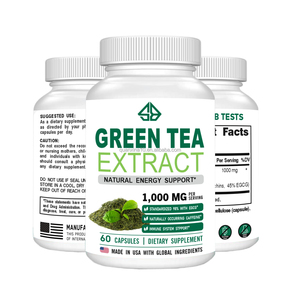 Extracto de Té Verde 1000 mg, Rico en Polifenoles EGCG, Apoya la Energía y la Salud Inmunológica, Cápsulas para Adultos - Product Image 2