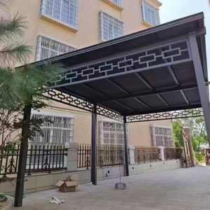 Pergola de luxe SUNTO en aluminium sur mesure, imperméable, ignifuge, pliable, pour jardin, abri de voiture, <span class=keywords><strong>garage</strong></span>, 3x3-6x6m, <span class=keywords><strong>moderne</strong></span> - Product Image 1