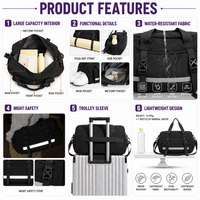 Sac de sport en gros, sac de voyage 35L grande capacité, résistant à l'eau avec compartiment à chaussures et poche humide, sangle réglable pour fitness, sport et voyage