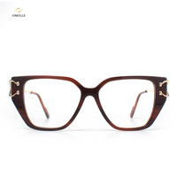 Montura de Gafas Ópticas de Acetato Premium, Ligeras y Duraderas, para Hombre y Mujer, con Lentes Transparentes, Lista para Usar