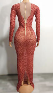 Vestido Rojo Diamante, Ropa Africana, Adorno con Cuentas, Traje de Actuación, Vestido de Gala para Celebridades, Vestido de Fiesta, Venta al por Mayor 2026 - Product Image 5