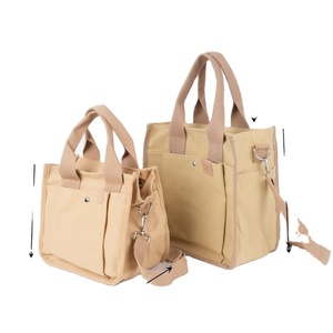 Custom logo Washable Heavy Duty Canvas Tote <b>Bag</b> Large Capacity Double Layer with Multi Pockets <b>for</b> <b>Women</b> Shopping Office <b>Work</b> - Product Image 2