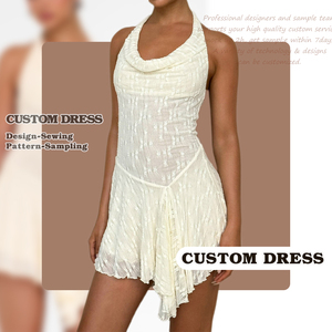 Abito Bodycon Sexy in Pizzo con Schiena Scoperta da Donna, Abbigliamento Estivo di Design Personalizzato, Abiti Premium Y2K Streetwear, Fornitore per Ordini Piccoli con Logo Personalizzato - Product Image 1